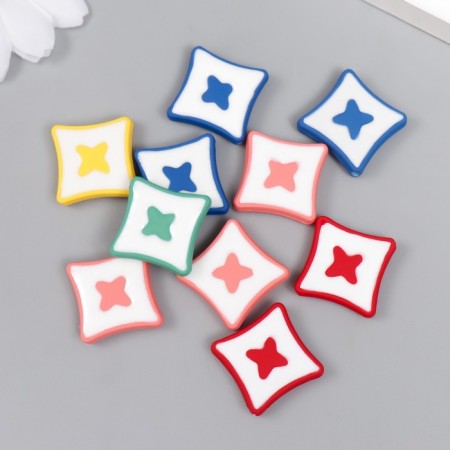Acrylic beads "Squares with butterflies" mix 0.5x1.8x1.8 cm