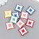 Acrylic beads "Squares with butterflies" mix 0.5x1.8x1.8 cm