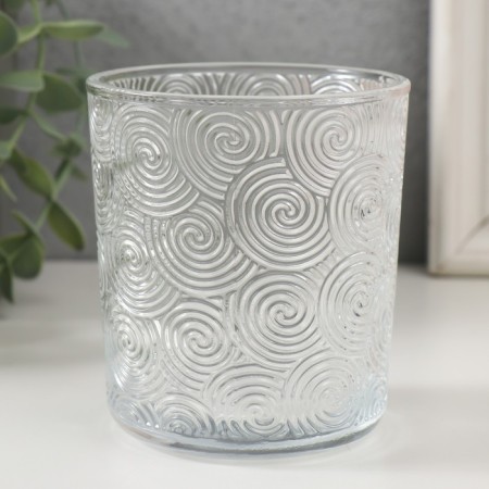 Bank for candles glass "Whirlwind" transparent 350 ml 8.5x8.5x10 cm-1