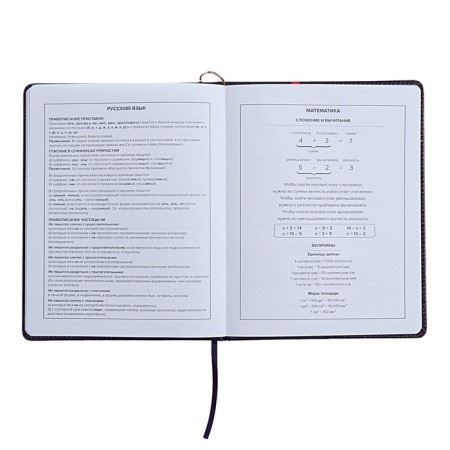 Universal Diary Grade 1-11, 48 sheets "Magic Cat", a solid cover of artificial leather, lies, universal cheat sheet, block 80 g/m2-13