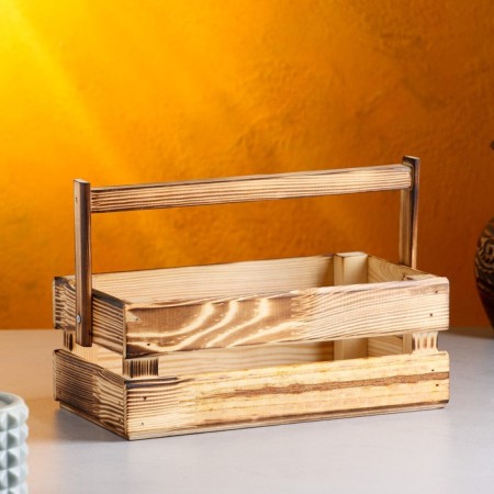 Wooden Kashpo 24.5 × 13.5 × 9 cm "Two Light", two -string, we burned beautifully