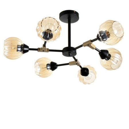 Svetogor chandelier "Form" 6x60W E27 Black 81x81x39cm