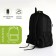Youth backpack with a zipper, 4 pockets, black/green color