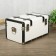 Casket wood to the leatherette "chest with belts" white 19x21x35 cm
