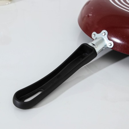 The “Expert” pan, D = 24 cm, plastic handle, anti -stick coating, burgundy color-4