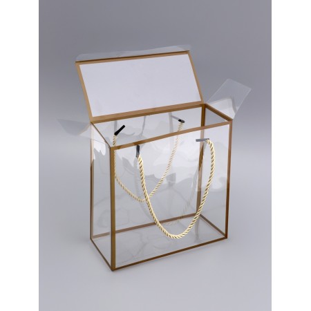 PET box with handles, gold, 20 x 20 x 9 cm-2