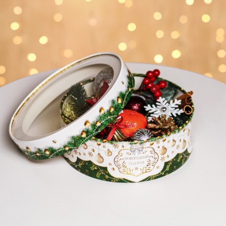 Box for Makarun Tubus with the Window "New Year's Gift" 21 x 21 x 8 cm-7