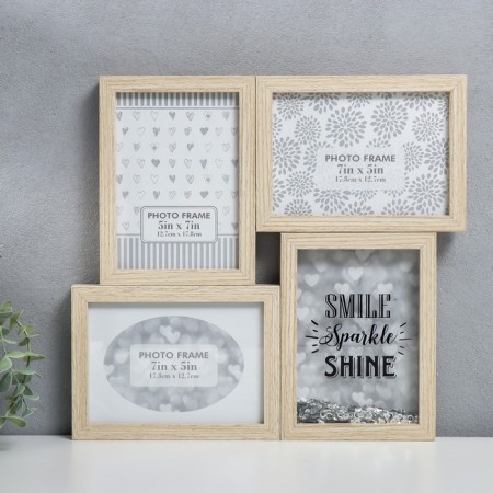 Photo frame MDF in 3 photos 13x18 cm "shaker - smile" 36x34x2 cm