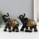 Polystone souvenir "Black Elephant in the Golden Rich Popon" MIX 14x8.5x17 cm