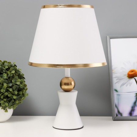 Ansi table lamp E27 40W white-gold 23x23x40 cm