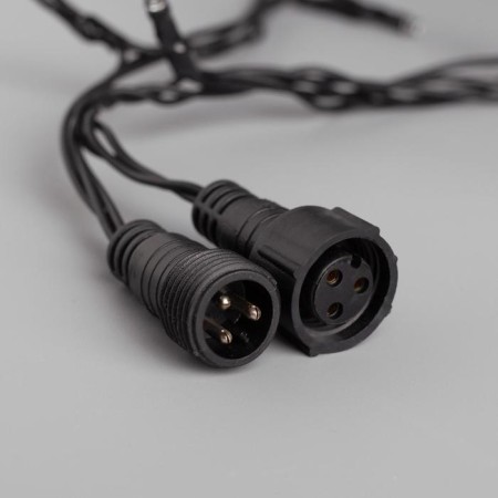 Garland “thread” 10 m, IP44, UMS, dark thread, 100 LED, white glow, 220 V-4