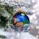 Ёлочная игрушка Шар "Дед Мороз на катке", 80 мм, стекло, ручная роспись