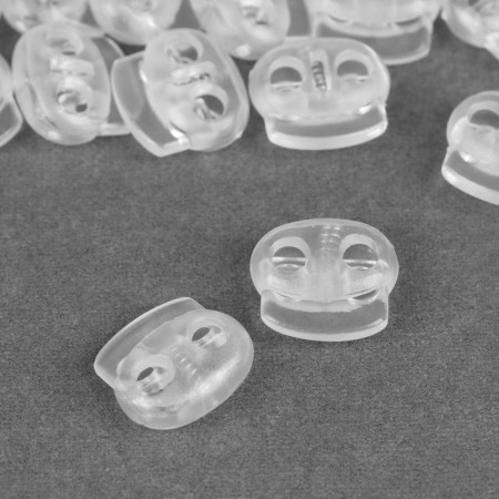 A set of double fixers for the cord, d = 4 mm, 2 × 2.2 cm, 50 pcs, the color is transparent
