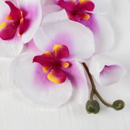 Artificial flowers "Moldiy orchid" 9x66 cm, white-violet-1