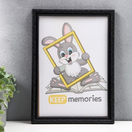 Photo frame plastic L-2 21x30 cm black (plastic screen)
