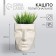 Kashpo polygonal "head", white color, 18 × 20 cm