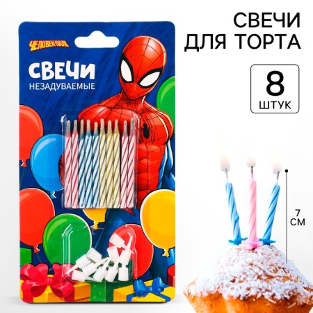 Set of candles absorbed for a cake, 10 pcs, Spider-Man-1