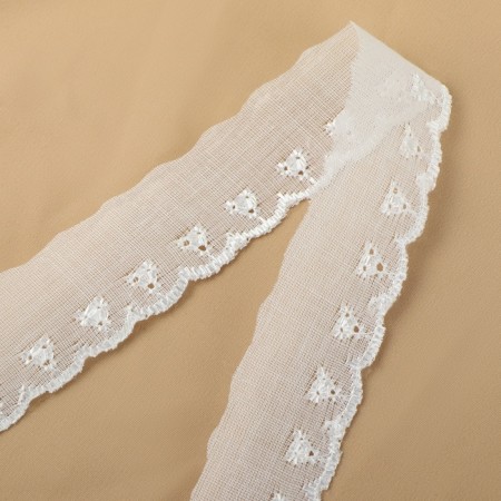 Lace embroidery, 25 mm × 13 ± 1 m, white color-1