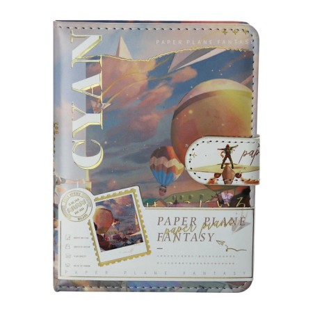 Gift notebook, A6, 96 sheets, color block, with a knife, PVC cover, "Element of the sky", mix-3