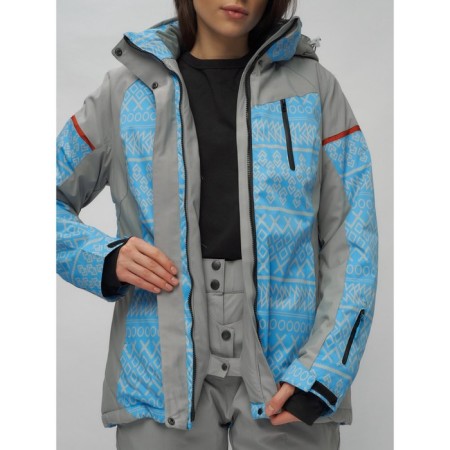Ski jacket female winter, size 58, blue color-8