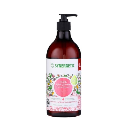 Natural biodegradable shower gel Synergetic patchouli and aromatic bergamot, 750 ml-2