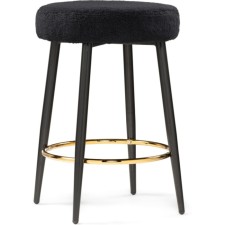 Barrier stool Plato Metal/Builder fabric, black/black 43x43x65 cm