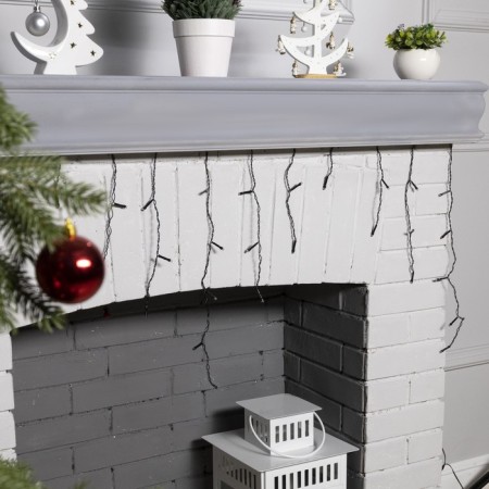 Garland "fringe" 1.8 × 0.5 m, IP20, dark thread, 48 LED, white glow, 8 modes, 220 V-2