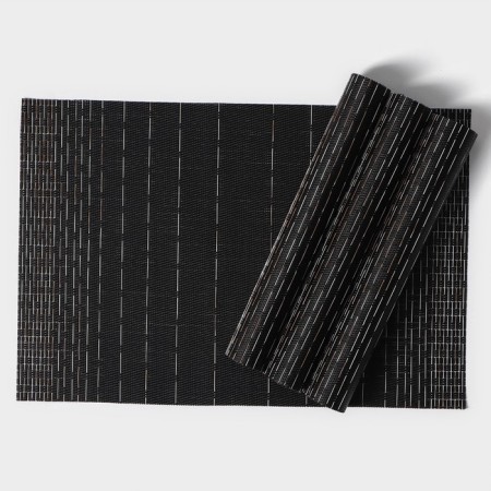 Set of serving napkins on the table “Yin”, 4 pcs, 30 × 45 cm, black color-1