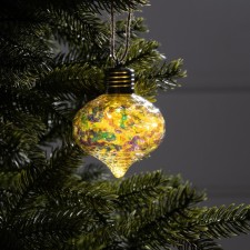 Retro Christmas ball, batteries, 5 LED, glow warm white