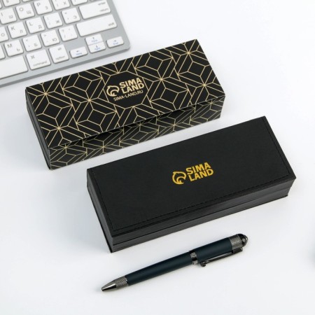 Gift handle in a case to the leatherette "with gratitude!", Blue pasta 1.0 mm-5
