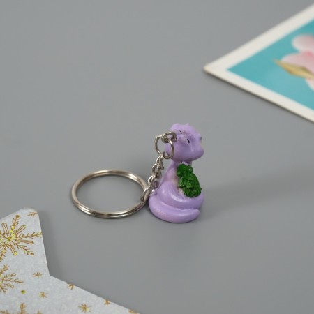 Polystone keychain "Snake with Christmas tree" mix 2x1.5x2.5 cm-2