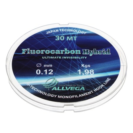Monophile Flap ALLVEGA FLUOROCARBON HYBRID, diameter 0.12 mm, test 1.98 kg, 30 m, fluorocarbon 65%