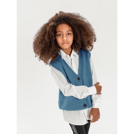 Vest for girl Knit Mild, height 122 cm, blue color-2