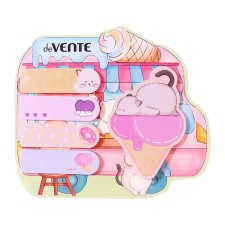 Bookmarks with adhesive edge paper, Devente Cat & Ice Cream, design 55 x 71mm, 15 x 50mm, 5 colors of 20 sheets