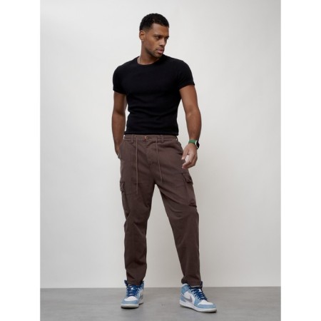 Cargo jeans men, size 44, brown color-7