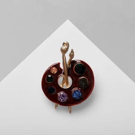 Palette "Paints" brooch, color in gold