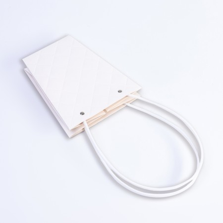 Bag for flowers embossing white moisture resistant, 17x17-11.5x11.5-20 cm-2