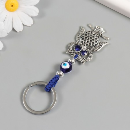 A keychain from the evil eye "owl on a branch" 3.3x7 cm-2
