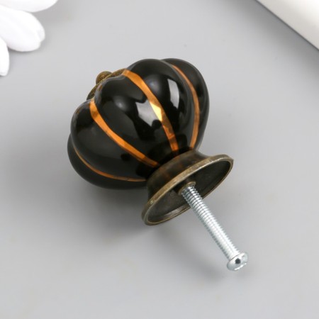 Pen for the casket ceramics, metal "Pumpkin" black 4x4x4 cm-1