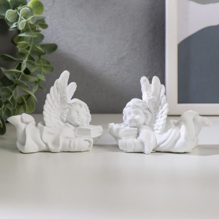 Polystone souvenir "Snowty Angel with the Bible" mix 7x5x8.5 cm
