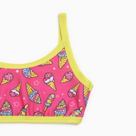 Separate swimsuit for a girl, pink/yellow color, height 92-98 cm-1