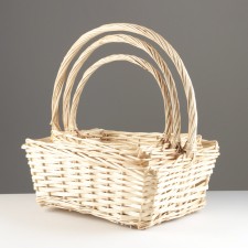 A set of baskets of 3 pcs, 42x29x17/43 cm, 37x26x15/37 cm, 31x21x13/35 cm, beige, willow