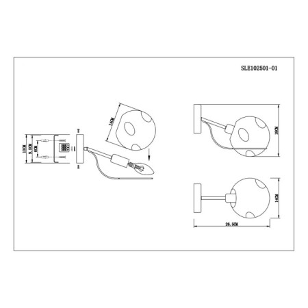 Wall lamp EVOLUCE. Sle102501-01. BACA. 1x40 W, E14, 14x18 cm, color chromium-6