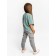 Children's jump (T-shirt, trousers), height 86-92 cm, mint color, gray color