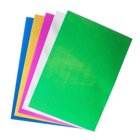 Foamiran metallized, A4, 2 mm set, Devente, 5 sheets x 5 colors-1