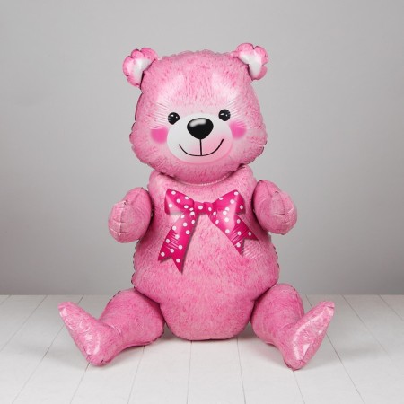 Foil ball 36 "Bear", pink color, under the air