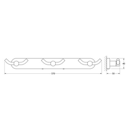 ARTWELLE HARMONIE hanger, 3 double hooks, chrome, 37 cm-1