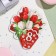 Mini-postcard "March 8" glitter, red tulips, 16.5x10 cm