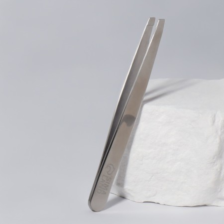 Pinzet "Premium" beveled, wide, 9.6 cm, on the blister, silver color-3