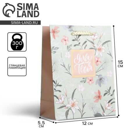 Gift package laminated, packaging, “Just for You”, S 12 x 15 x 5.5 cm